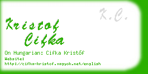 kristof cifka business card