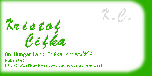 kristof cifka business card